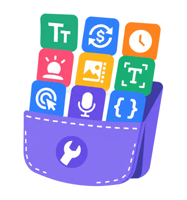 A pocket overflowing with colorful web-tool app icons